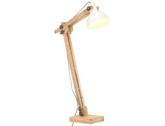 vidaXL Vloerlamp E27 massief mangohout wit