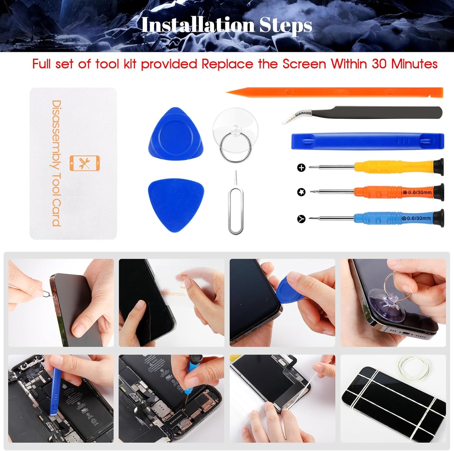 Vervangingsscherm Reparatiekit voor iPhone 14 Pro Max LCD TFT Incell Digitizer Touchscreen 6.7 inch Zwart Zonder Frame