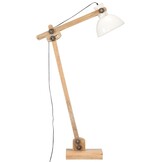 vidaXL Vloerlamp E27 massief mangohout wit