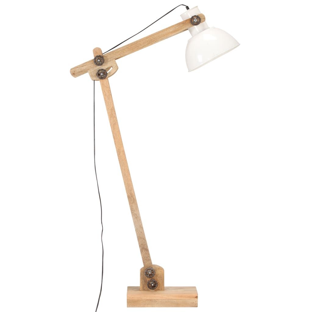 vidaXL Vloerlamp E27 massief mangohout wit