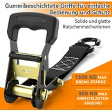 Ohuhu Spanbanden met Ratel en Haak - 4 stuks - Zwart, 4 cm x 4,6 m, 1500 kg Breekbelasting