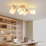 Houten Plafondspot 4 Draaibare Spots E14 Fitting