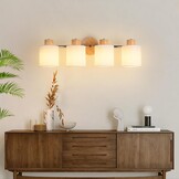 Houten Plafondspot 4 Draaibare Spots E14 Fitting