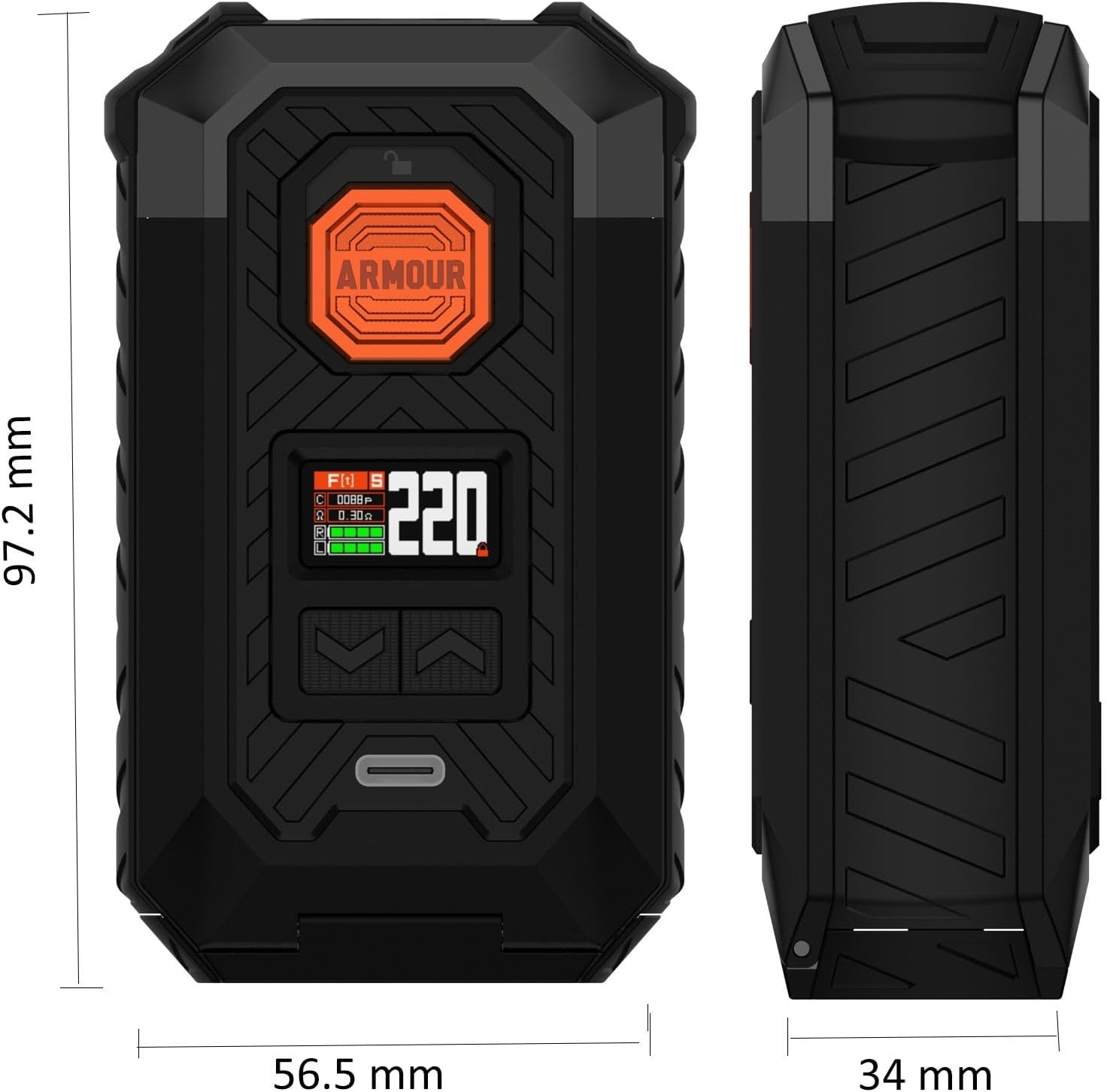 Vaporesso Armour Max Mod 220W Box Mod (Zwart)