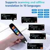 Scan vertaler pen met 3,7 inch touchscreen, 142 talen, real-time lees- & vertaalfunctie, voor dyslexie, offline