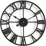 Stille Vintage Wandklok - Zwart Metaal (40cm) met Romeinse Cijfers - 56% Korting!