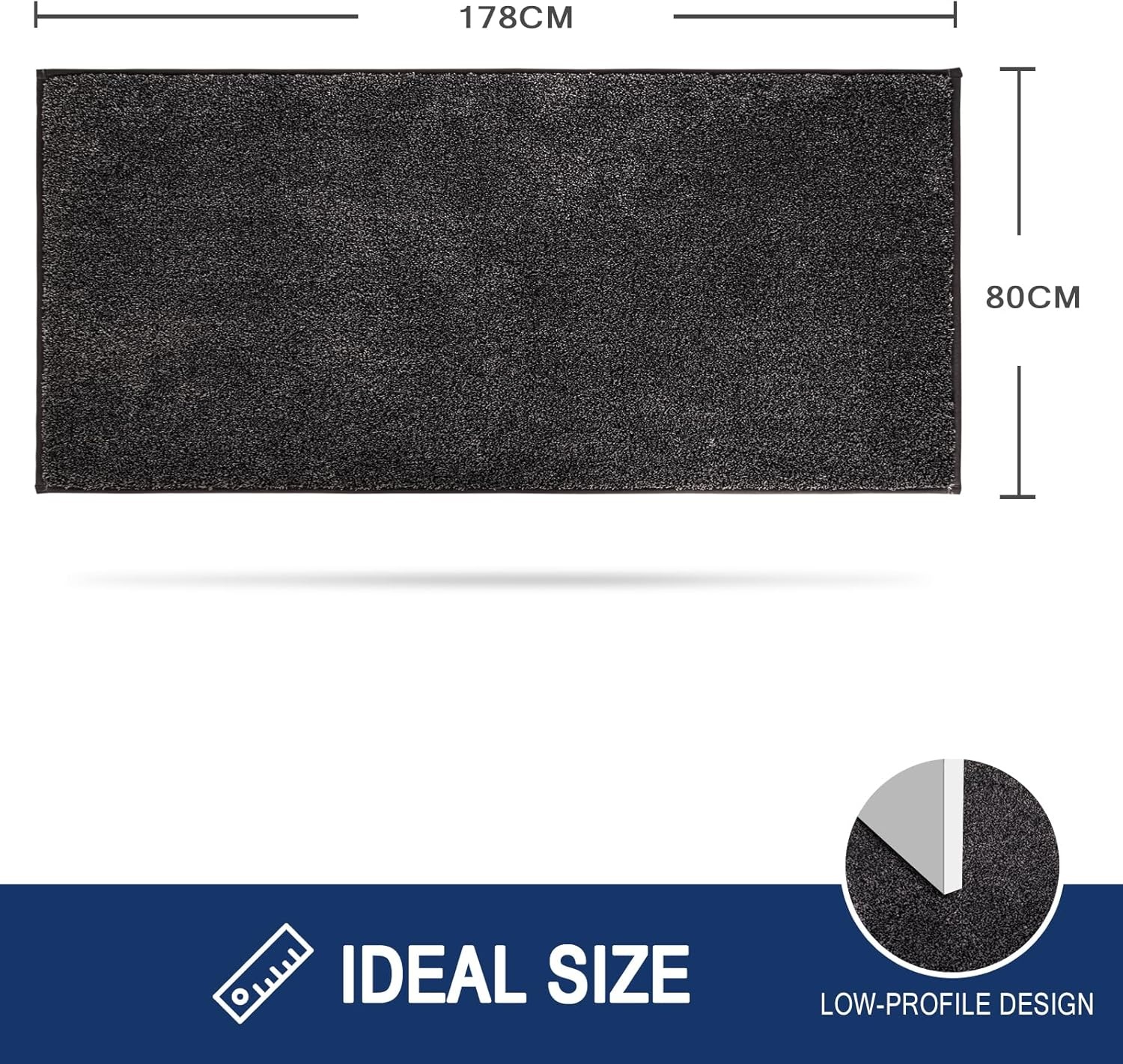 FCSDETAIL Deurmat voor entree van 80 x 178 cm, antislip en wasbare deurmat die stof vangt voor hond, entree, deur, hal, keuken