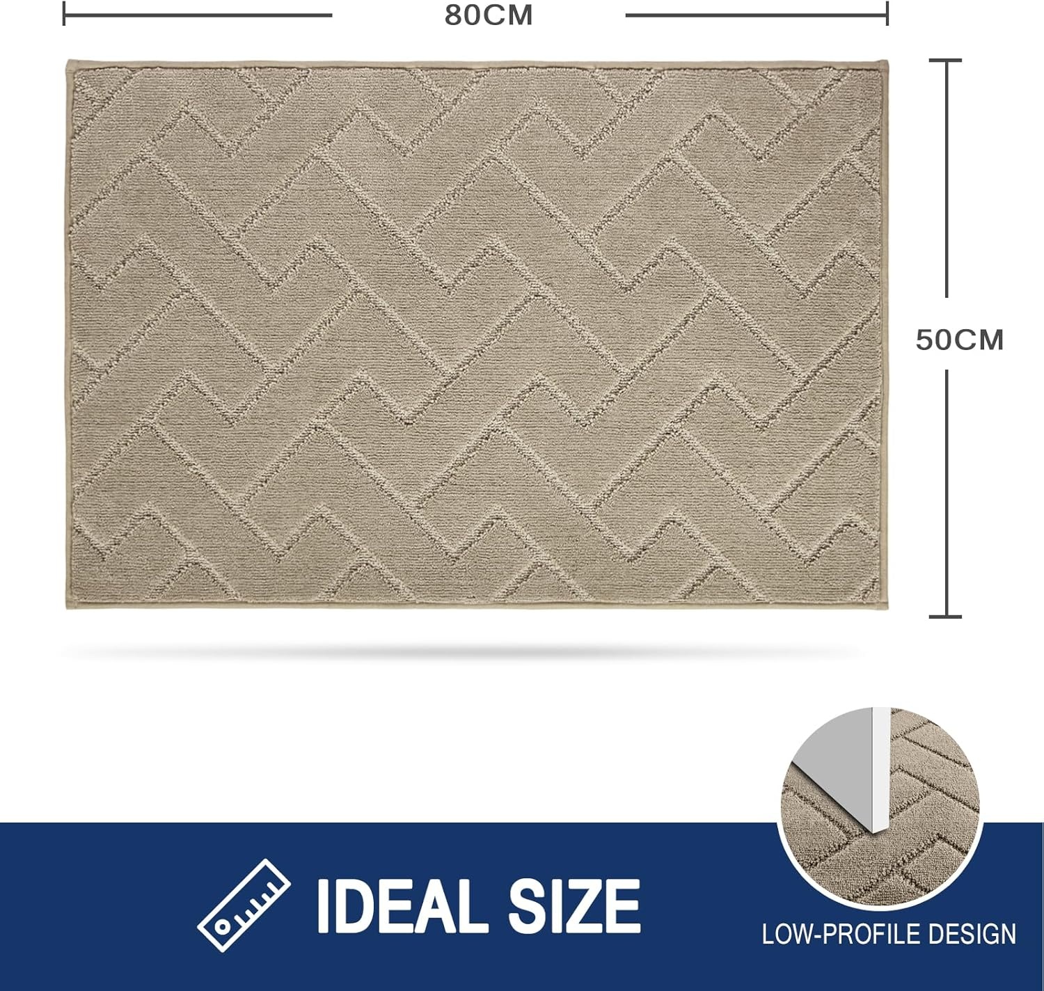 Deurmat Binnen 50 x 80 cm, Antislip en Wasbare Vloermat voor Huisdieren, Ingang en Hal