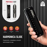 Chromatische mondharmonica zonder kleppen, 12 gaten, 48 tonen, C-sleutel, ABS kam, RVS zwart mat, voor volwassenen, beginners & studenten