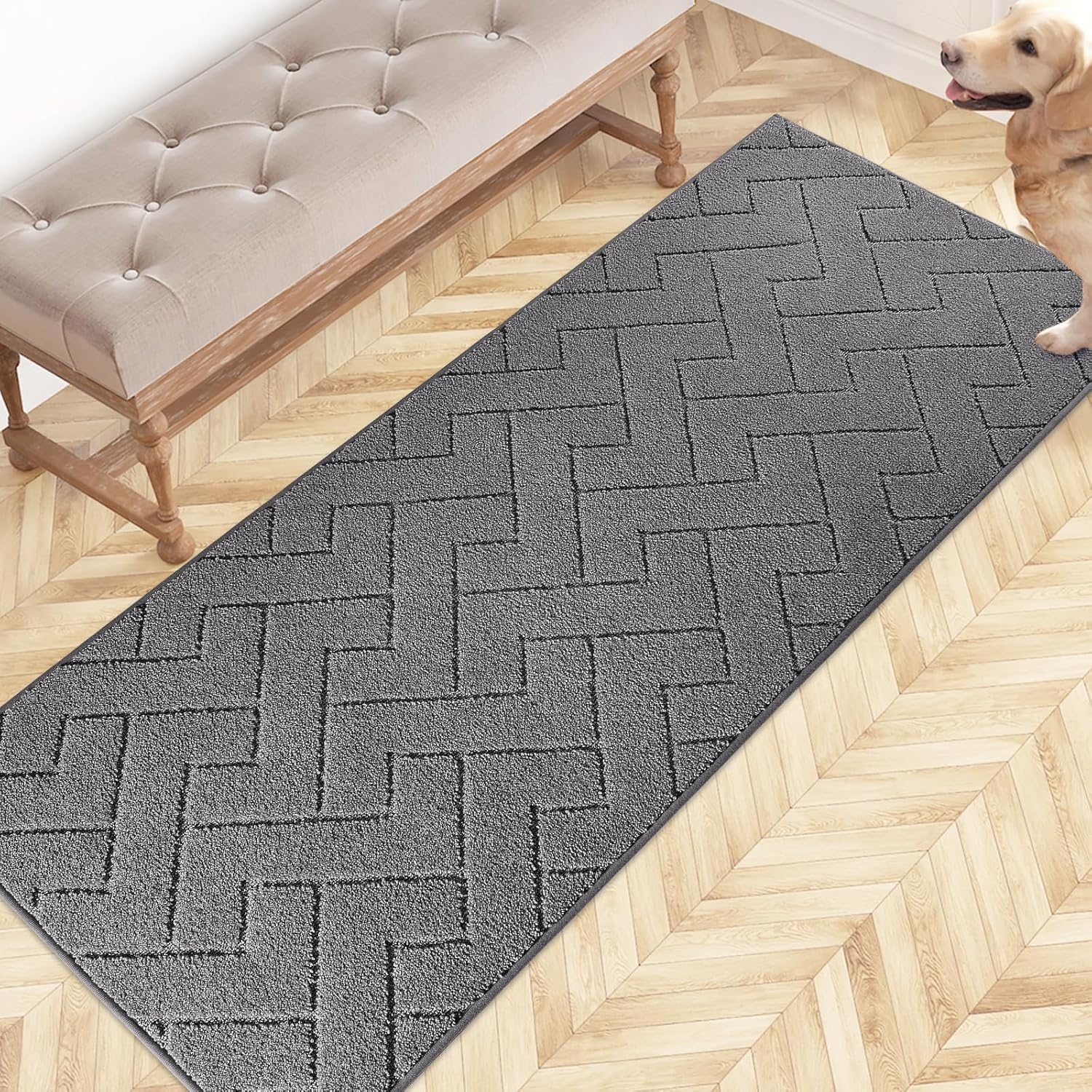 Deurmat Binnen 50 x 80 cm, Antislip en Wasbare Vloermat voor Huisdieren, Ingang en Hal