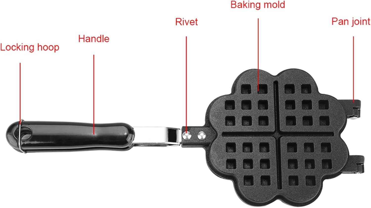 Wafelijzer, Hartvorm Huishoudelijke Keuken Gas Non-stick Wafelijzer Pan, Schimmel Schimmel Druk Wafel Bakvorm Plaat Dessert Bakken Keuken Tool, Wafel Bakvorm Wafel Bakken Tool Wafelijzer Wafel Ba