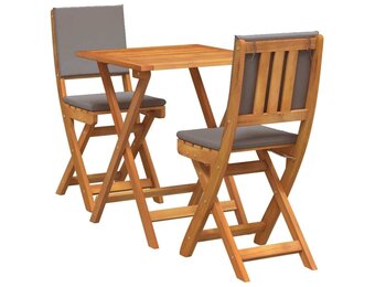 vidaXL Bistroset 3 pcs Bruin Massief acaciahout