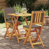 vidaXL Bistroset 3 pcs Bruin Massief acaciahout