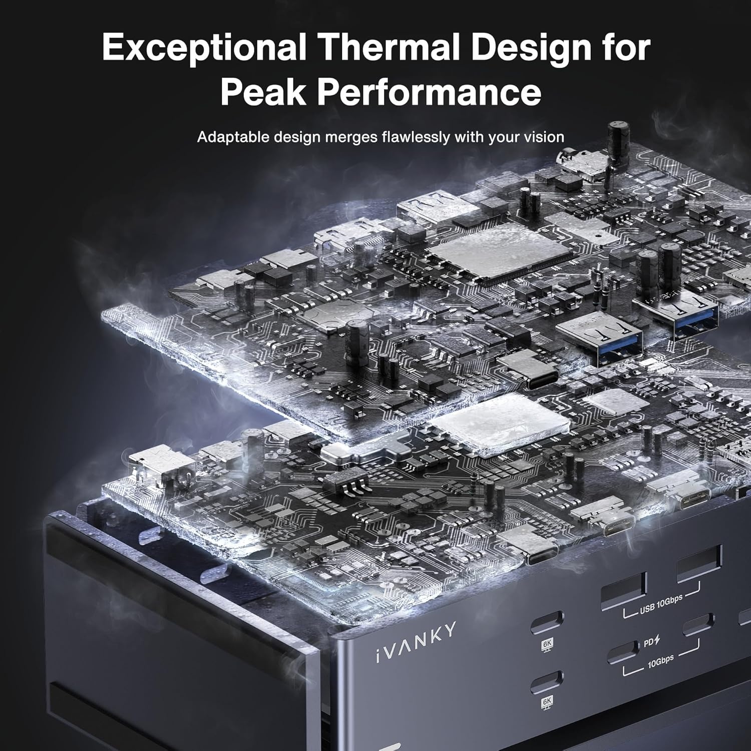 Thunderbolt 4 Dockingstation 20-in-1, 4x 6K@60Hz beeldschermen, 40Gbps, 96W PD voor MacBook Pro