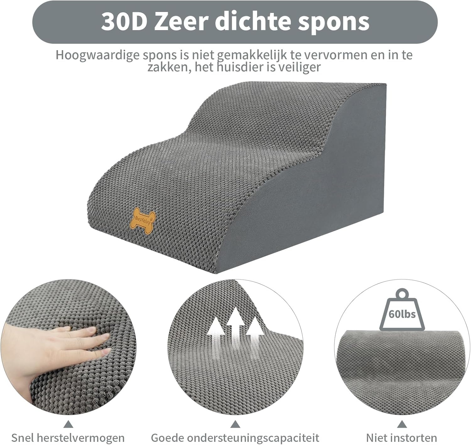 Honden trapjes 2 treden 55x40x30cm voor kleine honden - Bed & bank