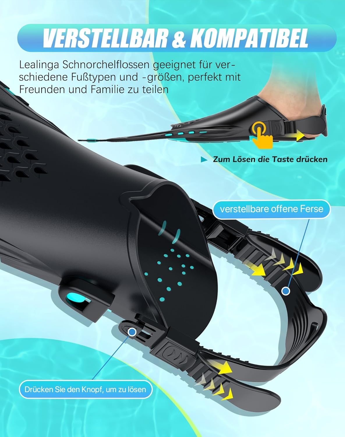Verstelbare Zwemflossen Uniseks voor Volwassenen en Kinderen - Ideaal voor Reizen