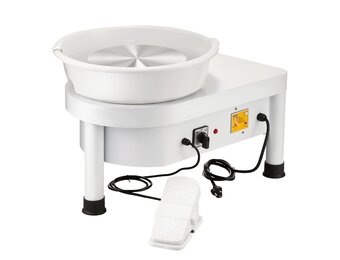 Mophorn Pottenbakkersschijf, elektrisch, 25 cm, vormmachine, 280 W, keramische machine, keramische wielmachine, doe-het-zelf voor keramische werkzaamheden, kunsthandwerk, wit