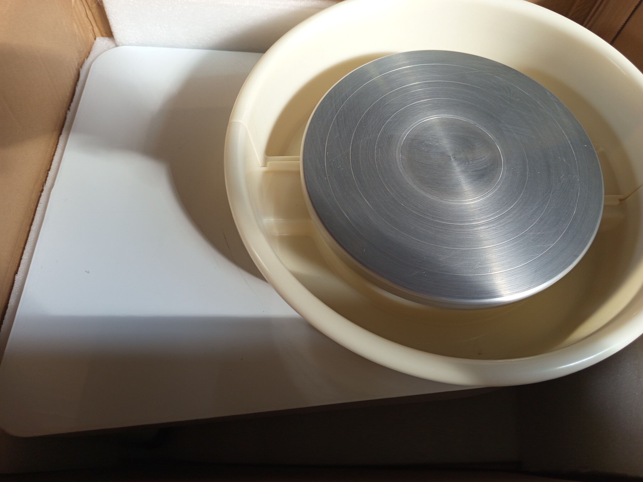 Mophorn Pottenbakkersschijf, elektrisch, 25 cm, vormmachine, 280 W, keramische machine, keramische wielmachine, doe-het-zelf voor keramische werkzaamheden, kunsthandwerk, wit