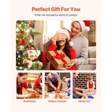 Mophorn Pottenbakkersschijf, elektrisch, 25 cm, vormmachine, 280 W, keramische machine, keramische wielmachine, doe-het-zelf voor keramische werkzaamheden, kunsthandwerk, wit