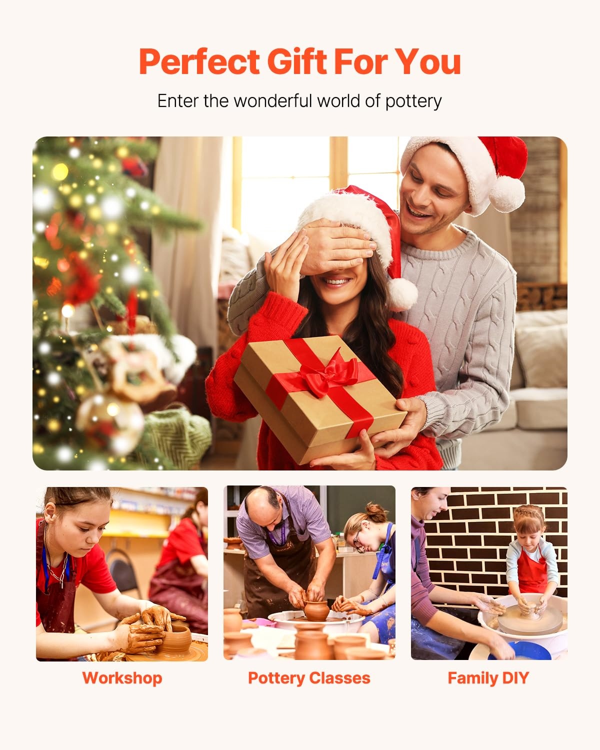 Mophorn Pottenbakkersschijf, elektrisch, 25 cm, vormmachine, 280 W, keramische machine, keramische wielmachine, doe-het-zelf voor keramische werkzaamheden, kunsthandwerk, wit