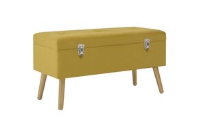 Fluwelen Bankje met Opbergvak 80 cm - Mosterdgeel (66% Korting)