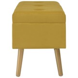 Fluwelen Bankje met Opbergvak - 80cm Mosterdgeel - 72% Korting
