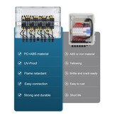 DIHOOL DC PV Overspanningsbeveiliging 4-kanaals Zonne-aansluitbox voor 4 Zonnepanelen 400W Balkonsysteem DC 15A