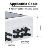DIHOOL DC PV Overspanningsbeveiliging 4-kanaals Zonne-aansluitbox voor 4 Zonnepanelen 400W Balkonsysteem DC 15A