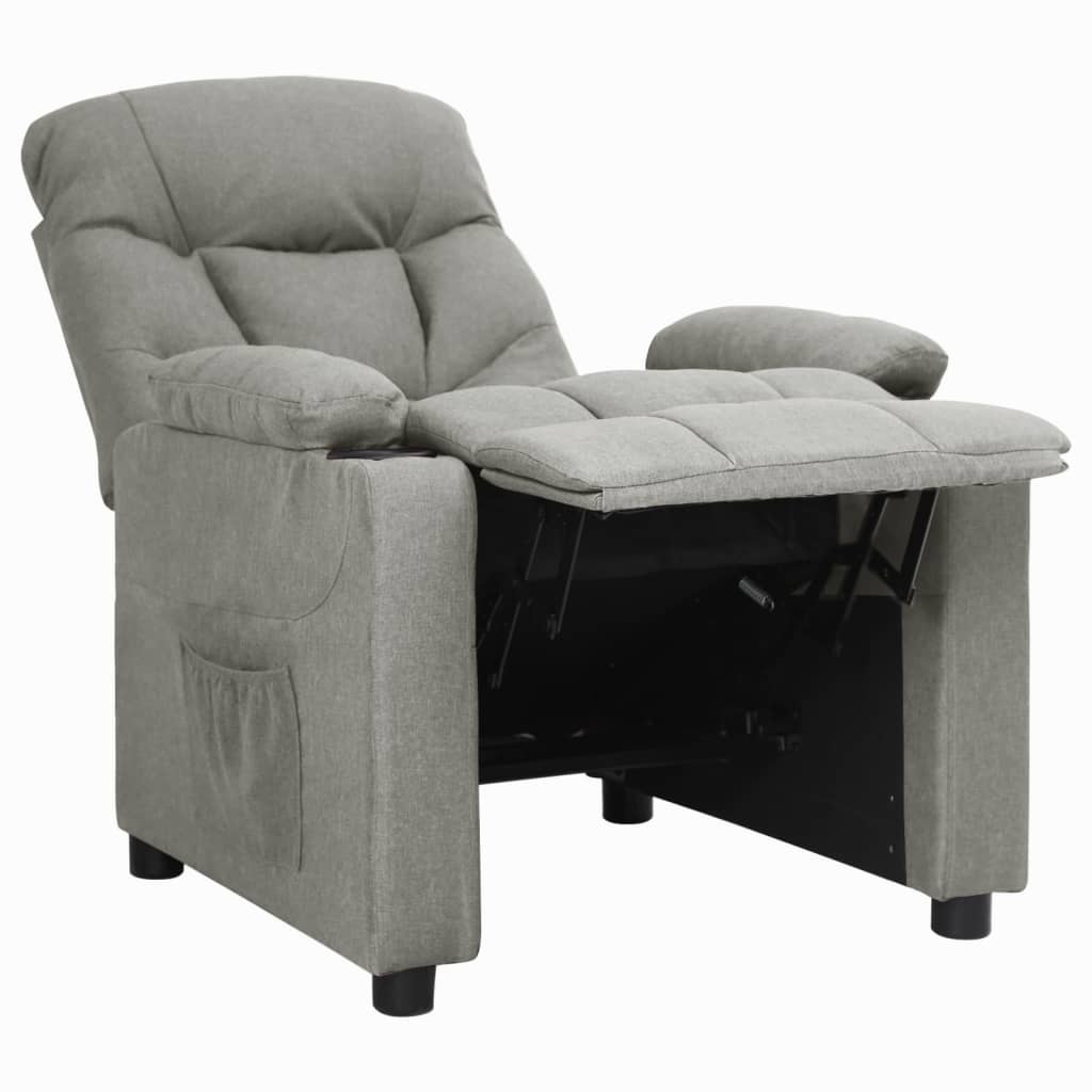 Verstelbare Lichtgrijze Stoffen Fauteuil - 52% Korting