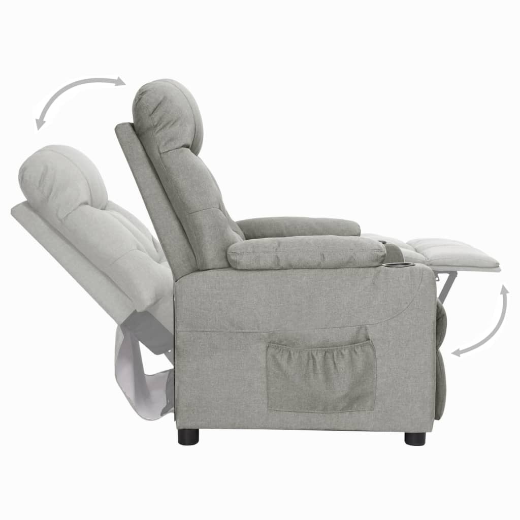Verstelbare Lichtgrijze Stoffen Fauteuil - 52% Korting