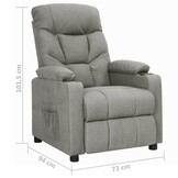 Verstelbare Lichtgrijze Stoffen Fauteuil - 52% Korting
