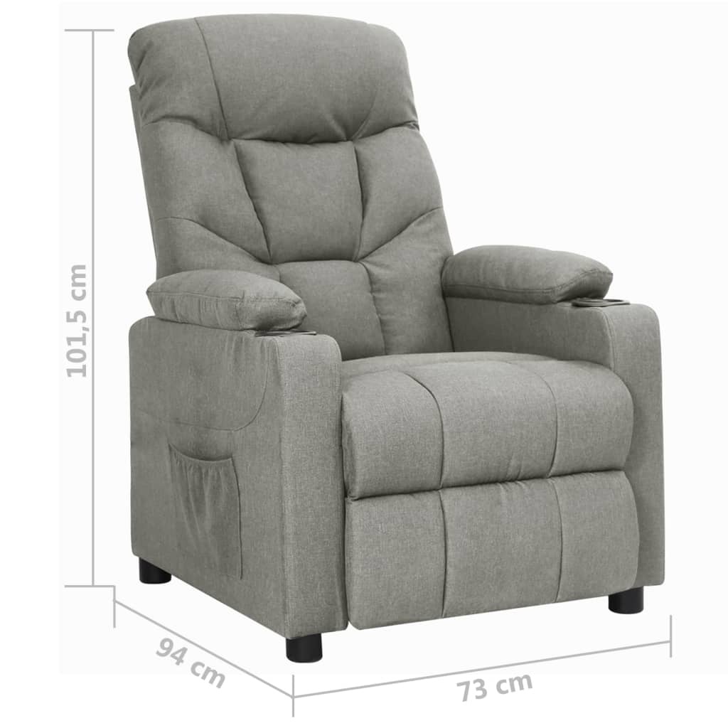 Verstelbare Lichtgrijze Stoffen Fauteuil - 52% Korting