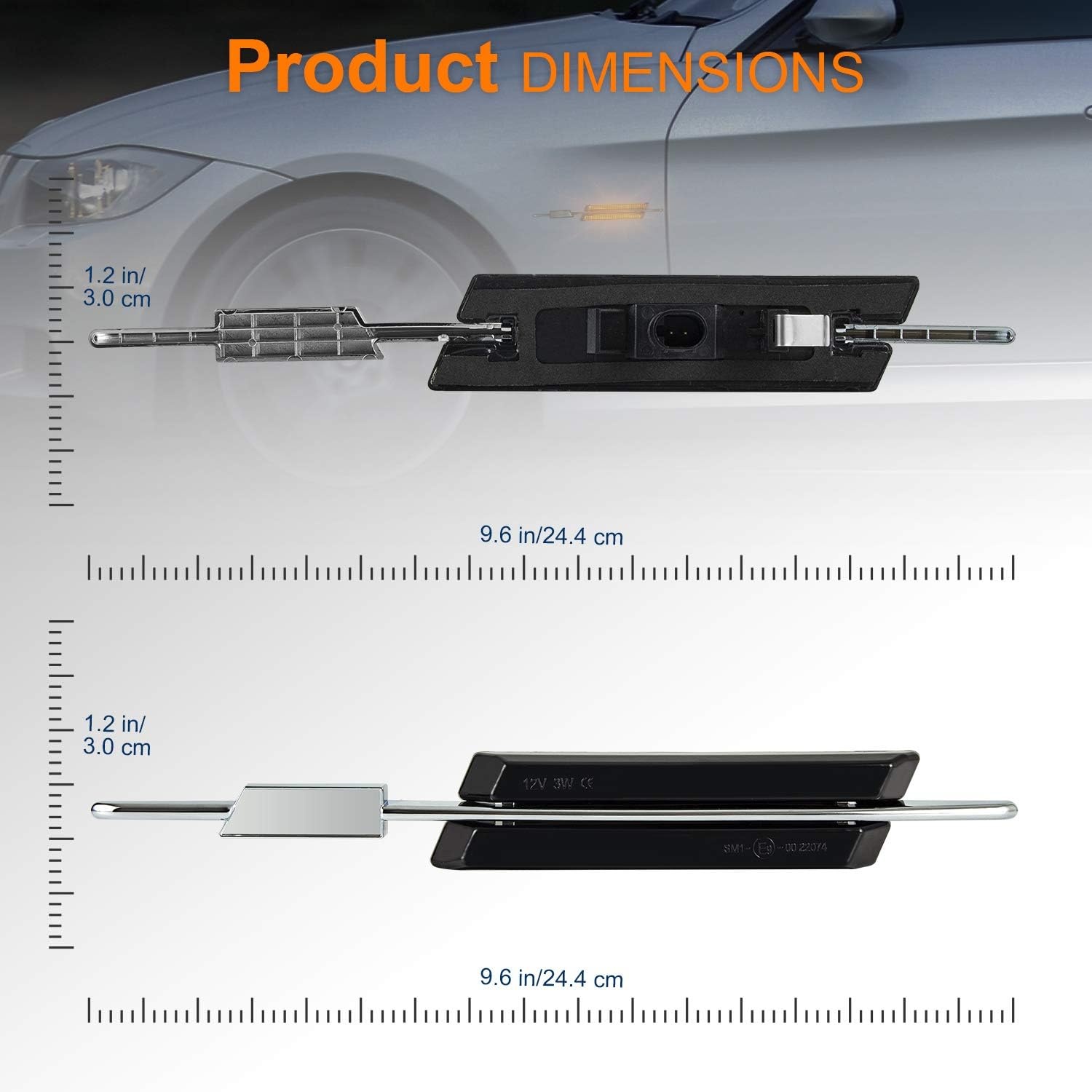 LED Zijmarkeringslichten Dynamisch Knipperend Amber voor BMW 1 3 5 Serie E90 E91 E92 E93 E60 E61 E82 E88 Gesmokte Lens