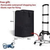 Aluminium trapklimmer handwagen opvouwbaar, extra lange handgreep 106 cm, 4 zwenkwielen, met boodschappendoos en spanband