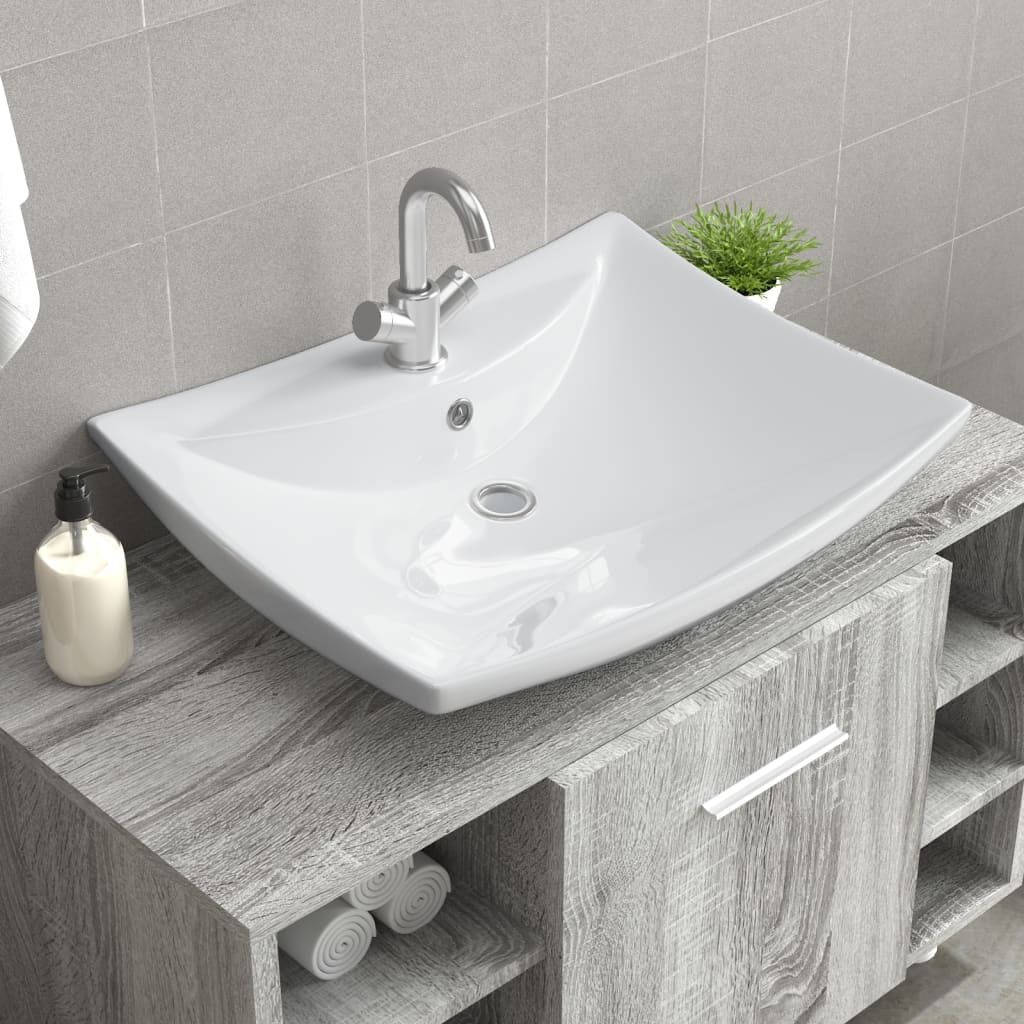 vidaXL Keramieken Wastafel 60cm - Met 62% Korting