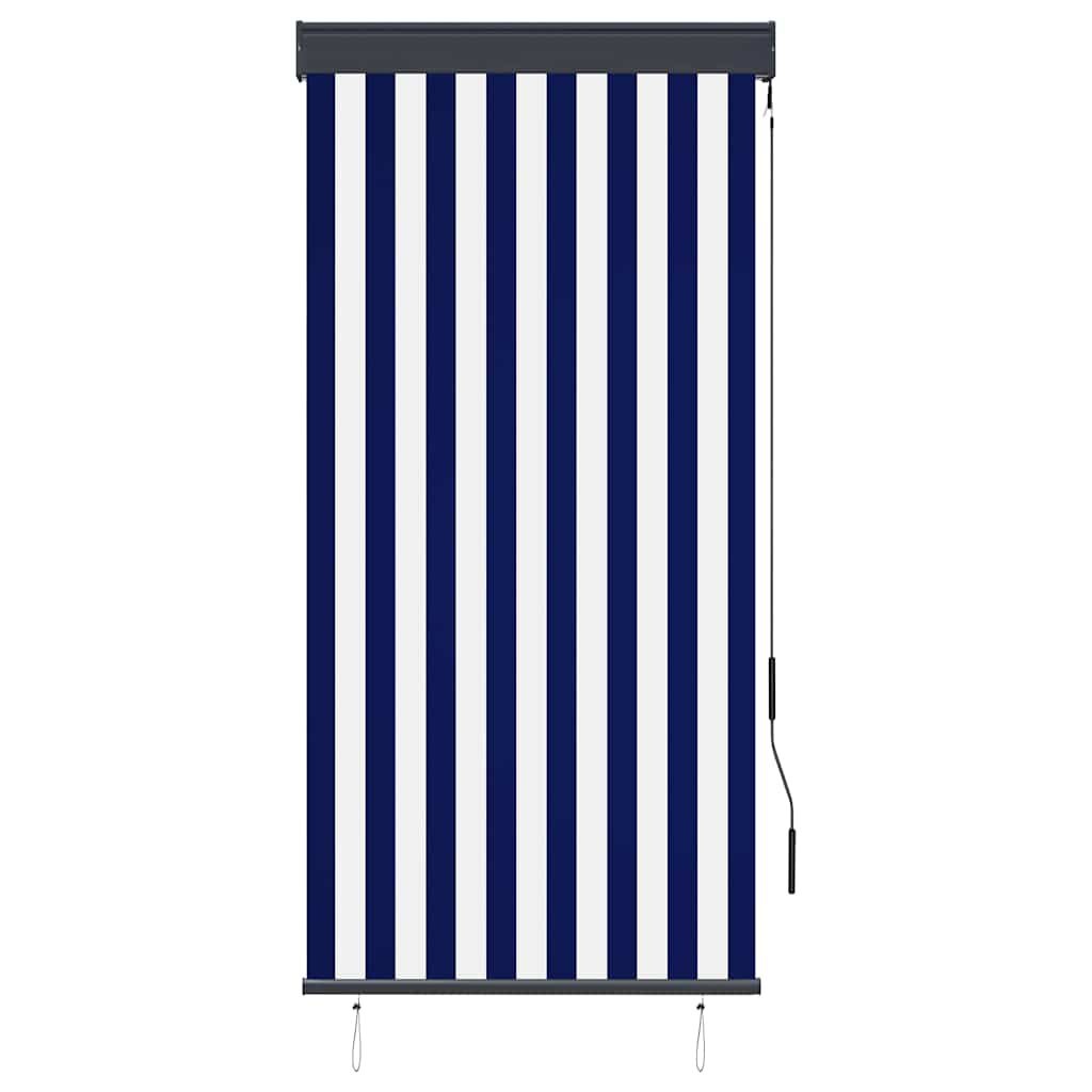 vidaXL Buitenrolgordijn 80x250cm Blauw/Wit - 45% Korting!