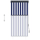 vidaXL Buitenrolgordijn 80x250cm Blauw/Wit - 45% Korting!
