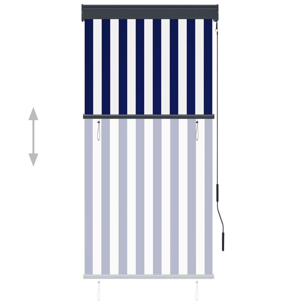 vidaXL Buitenrolgordijn 80x250cm Blauw/Wit - 45% Korting!
