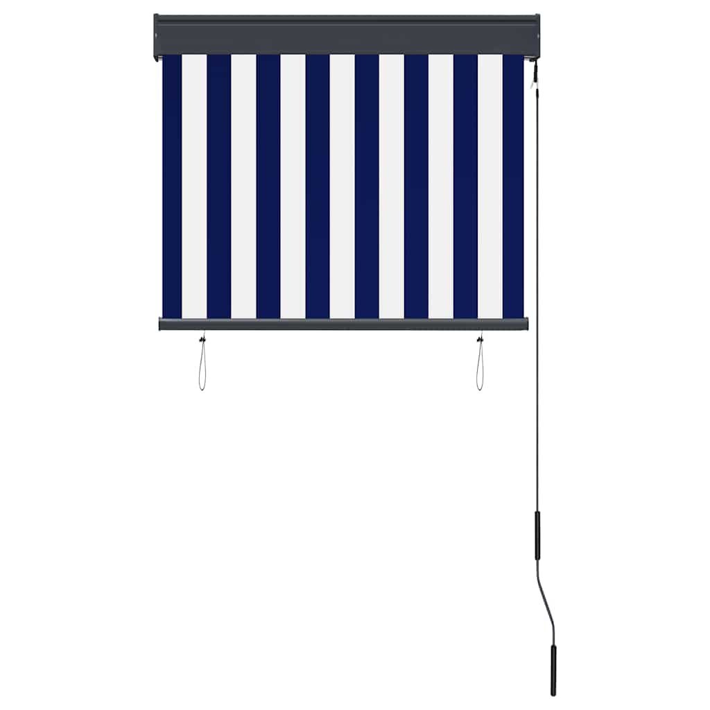 vidaXL Buitenrolgordijn 80x250cm Blauw/Wit - 45% Korting!