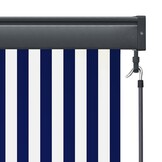 vidaXL Buitenrolgordijn 80x250cm Blauw/Wit - 45% Korting!