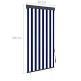 vidaXL Buitenrolgordijn 80x250cm Blauw/Wit - 45% Korting!