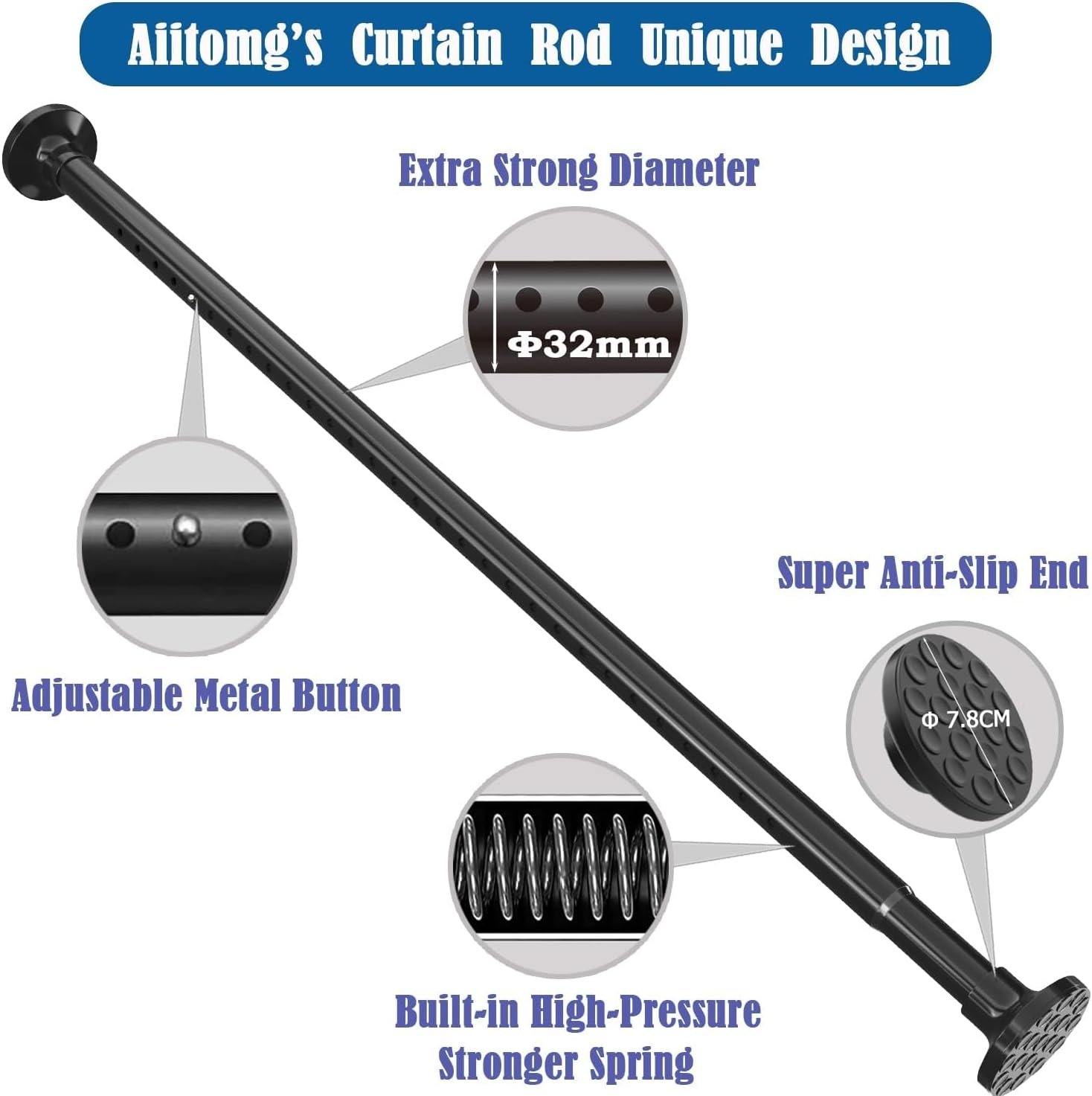Telescopische Gordijnroede Zonder Boren - 29% Korting - Wit, 350-405 cm
