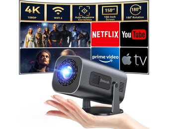 Mini Beamer 4K & Full HD 1080P - 34% Korting!