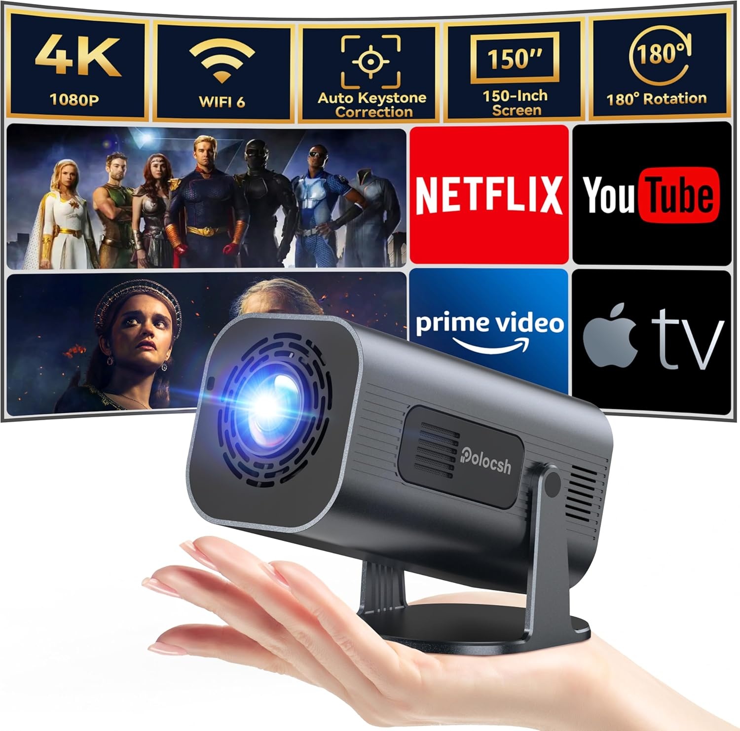 Mini Beamer 4K & Full HD 1080P - 34% Korting!