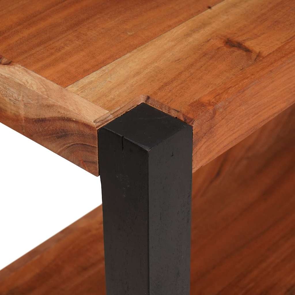 Boekenkast Massief Acaciahout Bruin/Zwart 80x30x40 cm | 34% Korting