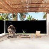 Uittrekbaar Windscherm 200x1000cm Zwart - 35% Korting