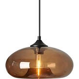 Industriële Hanglamp Vintage met Bruine Glazen Kap - 41% Korting
