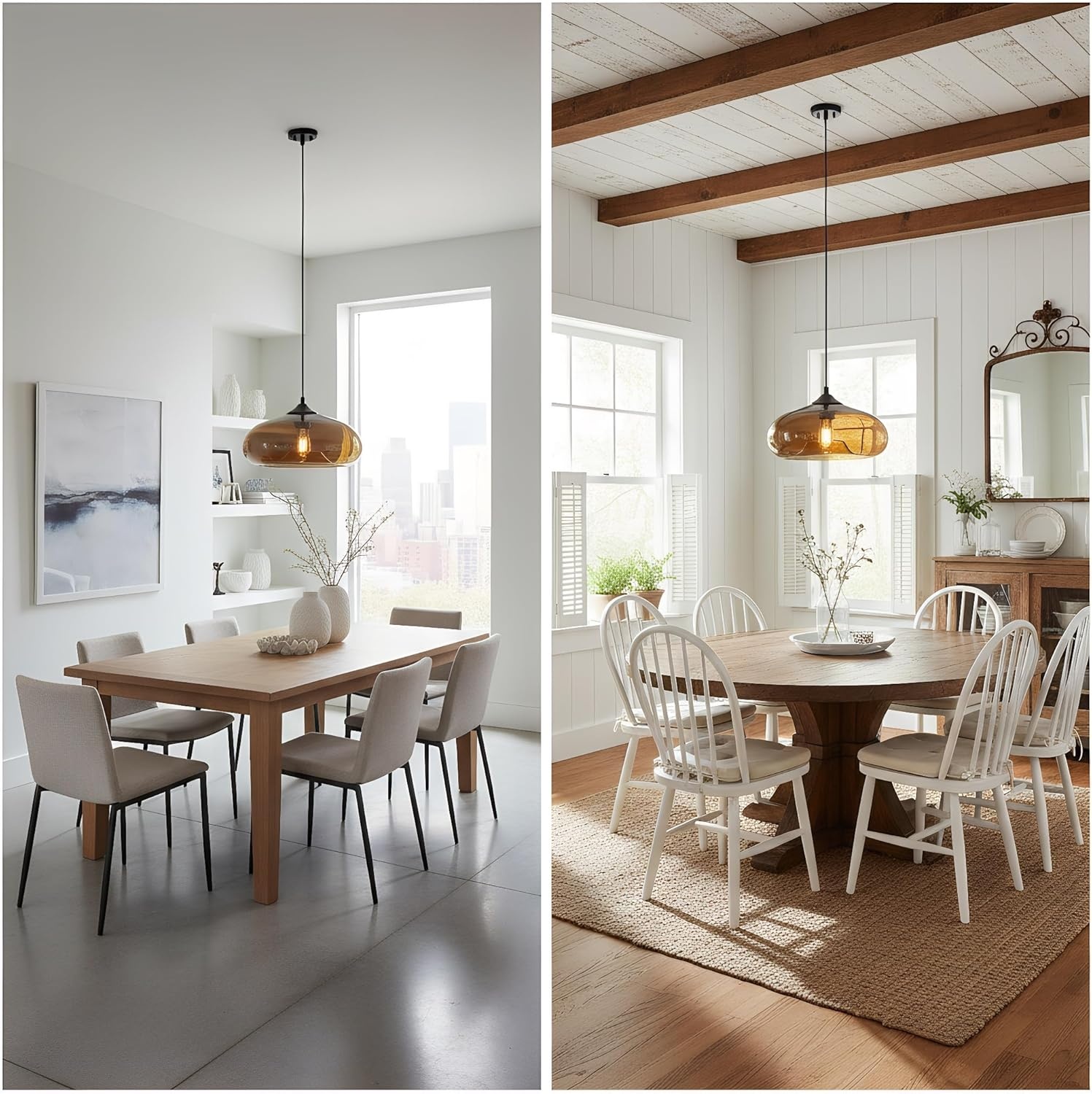 Industriële Hanglamp Vintage met Bruine Glazen Kap - 41% Korting