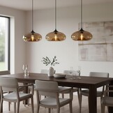 Industriële Hanglamp Vintage met Bruine Glazen Kap - 41% Korting