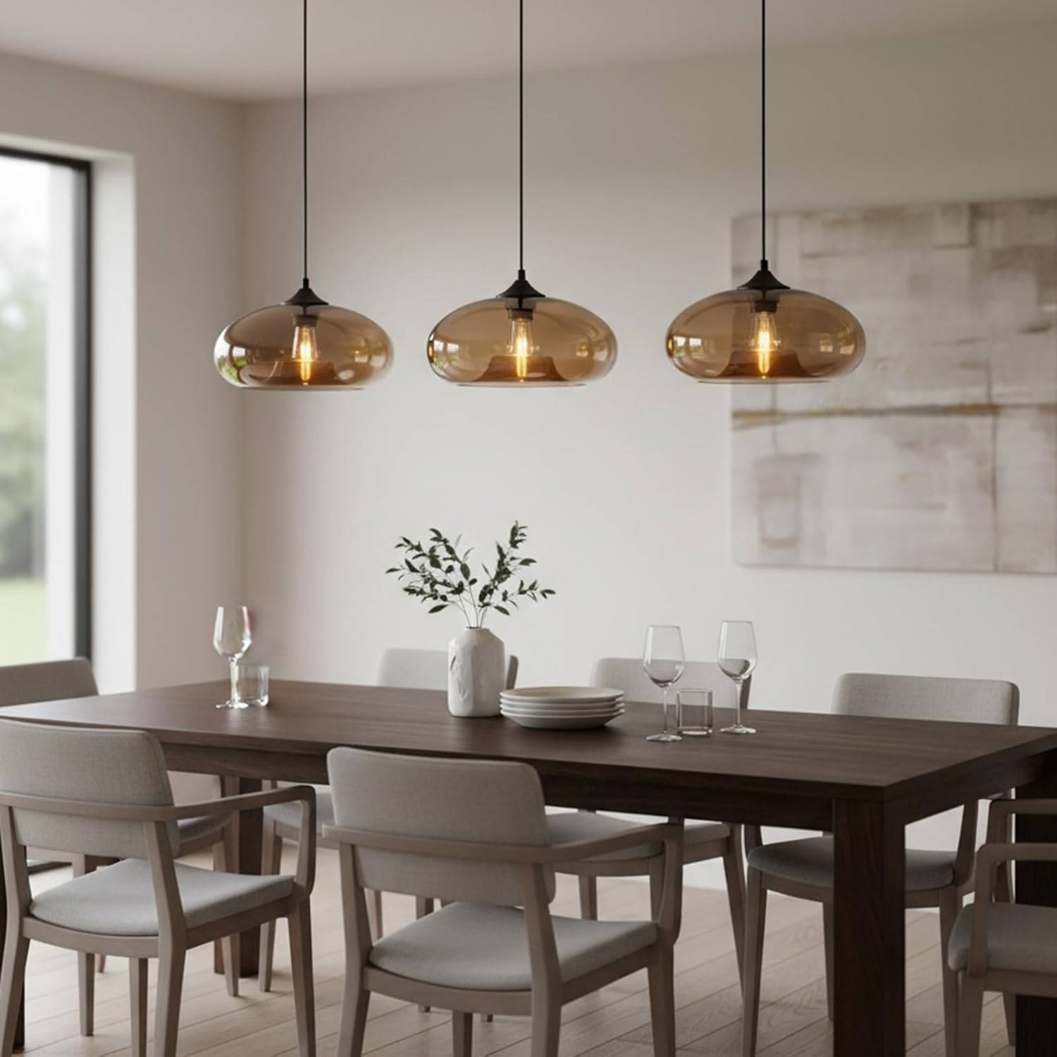 Industriële Hanglamp Vintage met Bruine Glazen Kap - 41% Korting